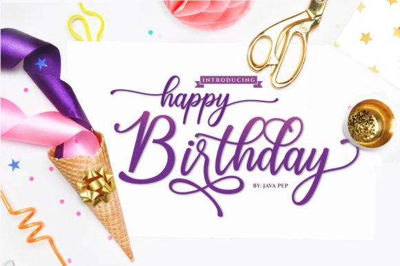 Happy Birthday Typeface: A Bold Script for Creative Branding